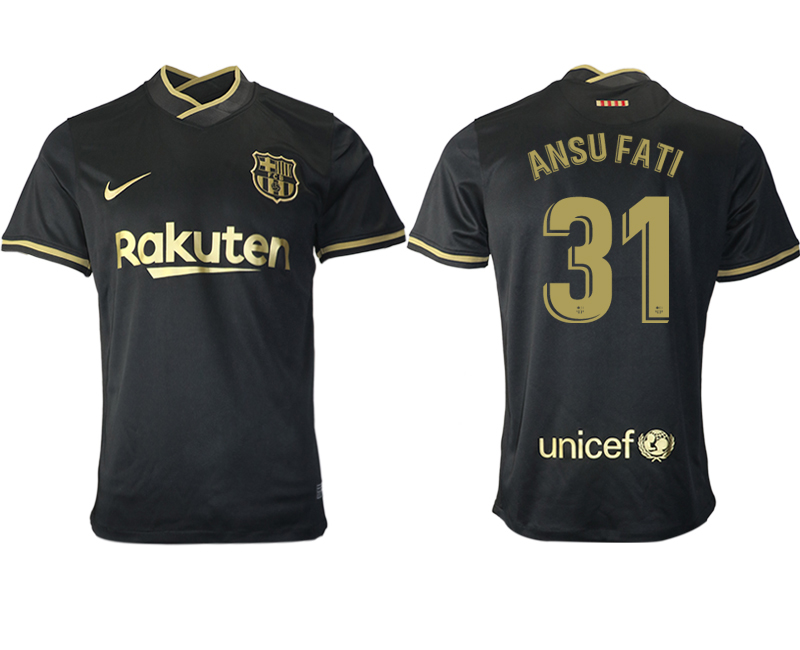 Men 2020-2021 club Barcelona away aaa version #31 black Soccer Jerseys->barcelona jersey->Soccer Club Jersey